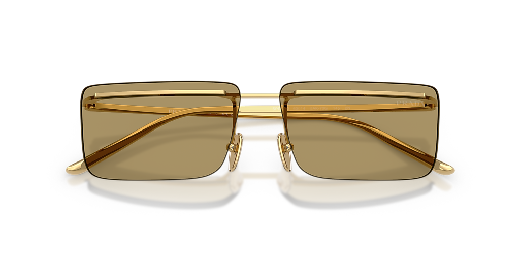 PRADA PR C53S Gold - Men Luxury Sunglasses, Green Olive Lens