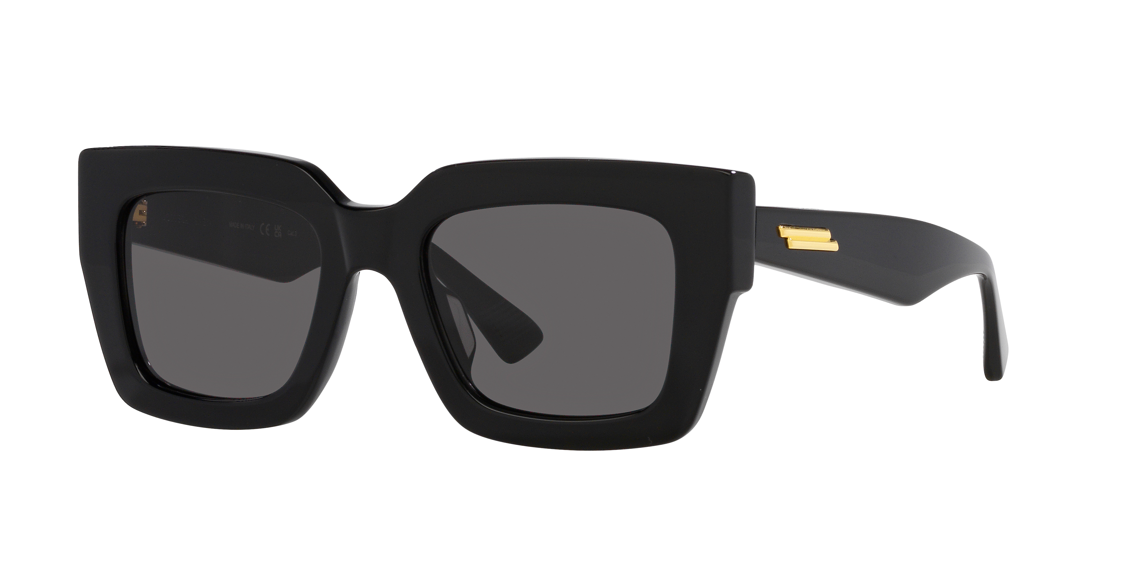 Bottega Veneta Square-frame Sunglasses, Designer Sunglasses, Black In Grey