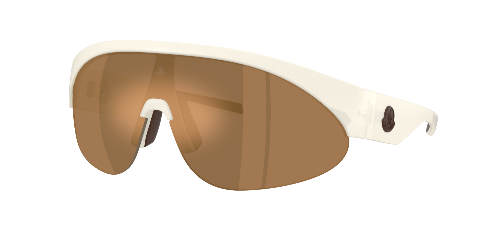 Moncler Unisex Sunglass ME8019U MYRR -  Frame color: Opal White, Lens color: Mirror Bronze