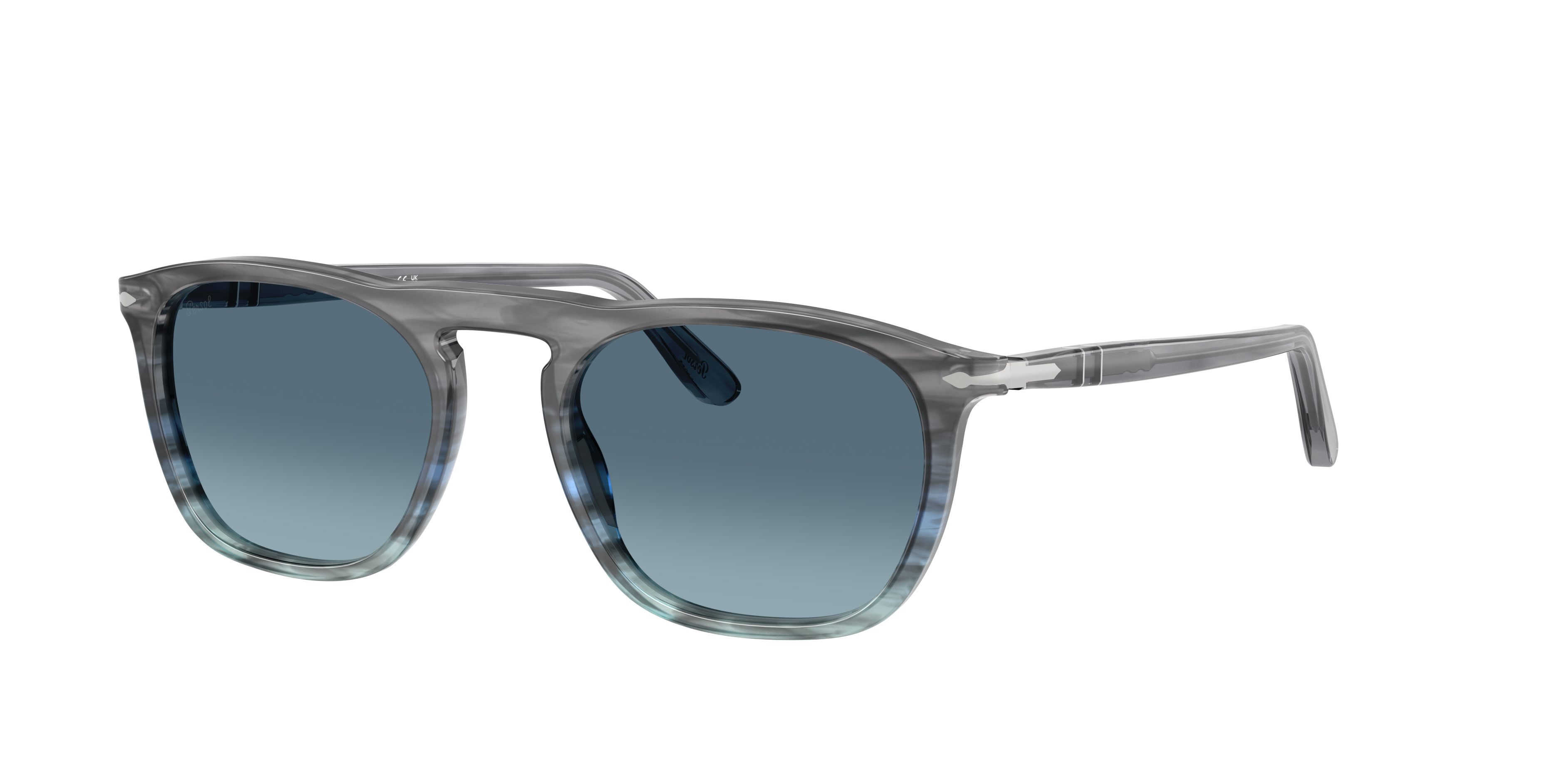 Persol Unisex Sunglass PO3391S - Gae -  Frame color: Striped Grey Gradient Blue, Lens color: Azure Gradient Blue