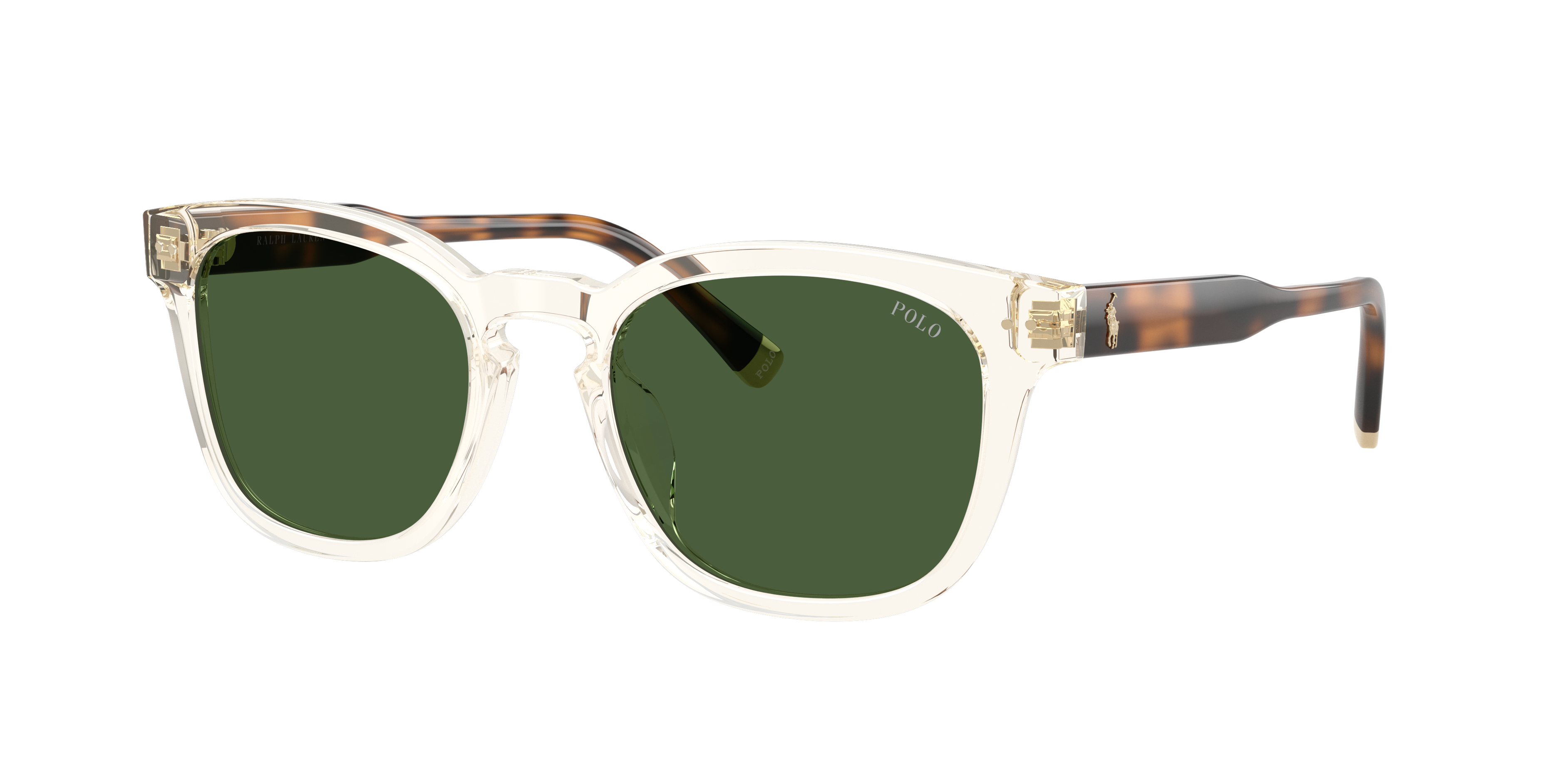 Polo Ralph Lauren Man Sunglass PH4242U -  Frame color: Shiny Transparent Yellow, Lens color: Dark Green