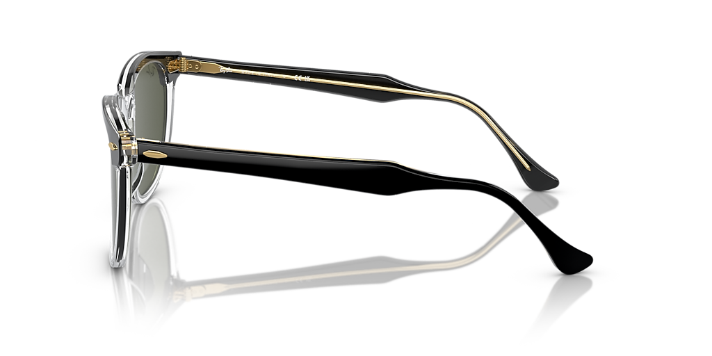 RAY-BAN RB2398 Eagle Eye Black On Transparent - Unisex Sunglasses, Green Lens