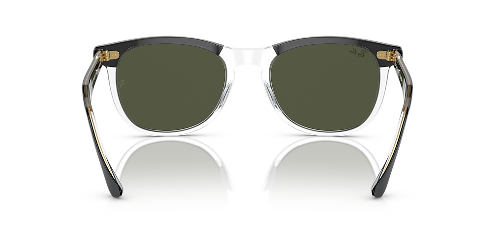 RAY-BAN RB2398 Eagle Eye Black On Transparent - Unisex Sunglasses, Green Lens