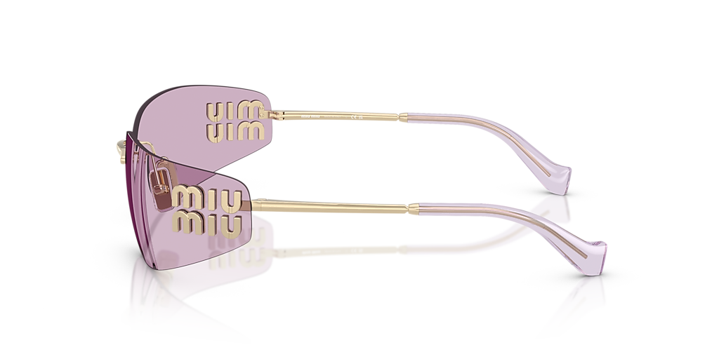 MIU MIU MU A51S Pale Gold - Women Luxury Sunglasses, Pink Lens