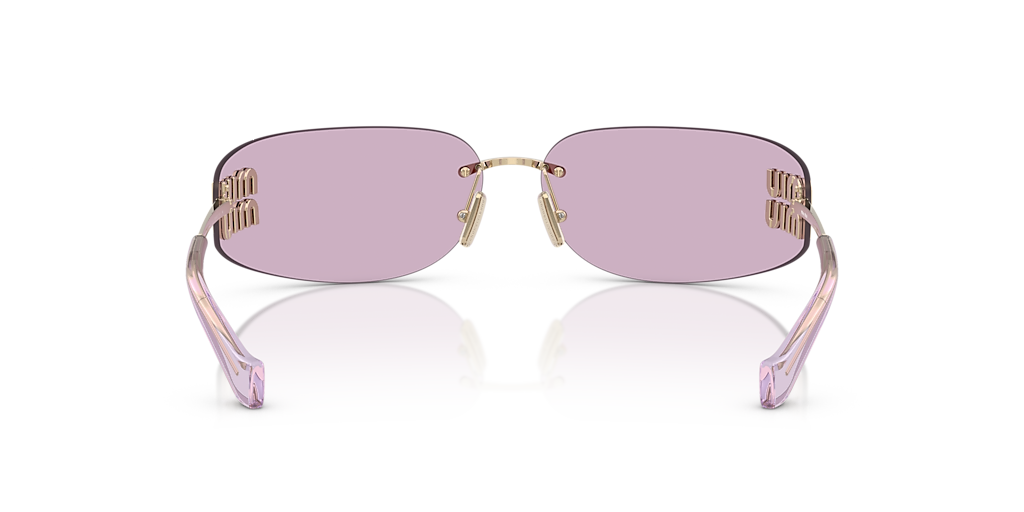 MIU MIU MU A51S Pale Gold - Women Luxury Sunglasses, Pink Lens