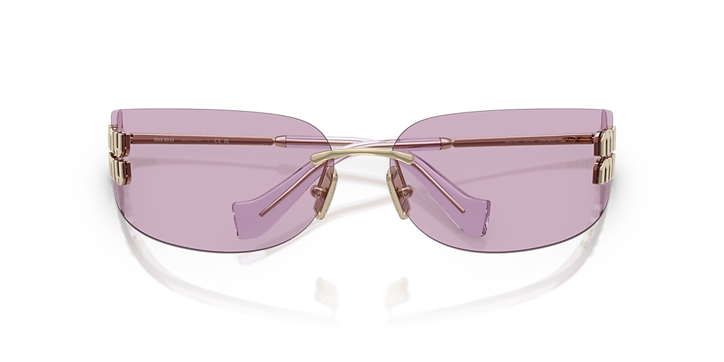 MIU MIU MU A51S Pale Gold - Women Luxury Sunglasses, Pink Lens