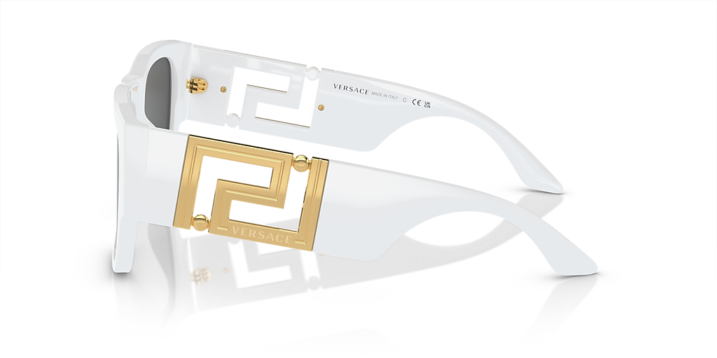 VERSACE VE4403 White - Men Luxury Sunglasses, Dark Grey Lens