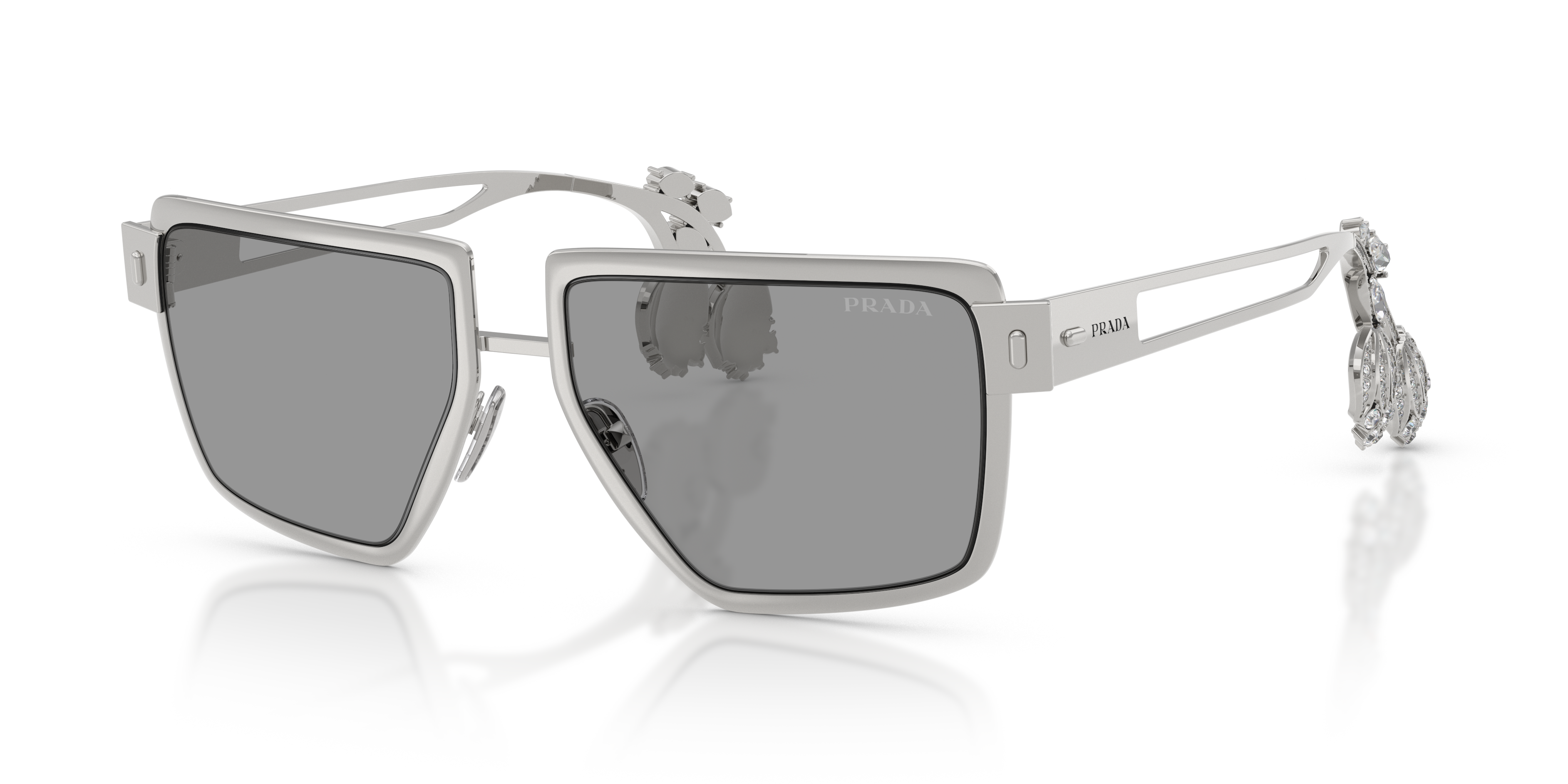 Prada PR D56S L (55 - 17) with Grey lenses and Silver frame