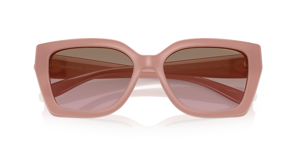 Coach Clear-Pink Frame Sunglasses with Brown Gradient Lenses Coach HC8370U CH570 M (54 - 17) with Brown lenses and Pink  main image 3