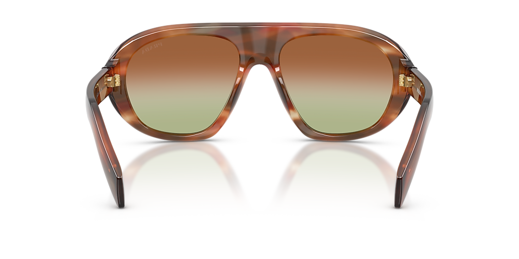 PRADA PR C05S Striped Oak - Women Luxury Sunglasses, Green/Brown Lens