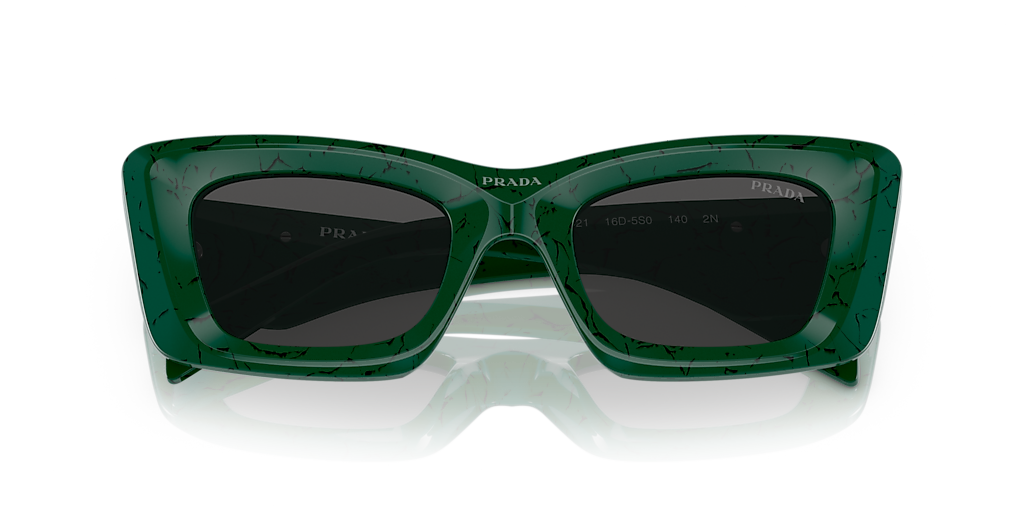 PRADA PR 13ZSF Green Marble - Women Luxury Sunglasses, Dark Grey Lens