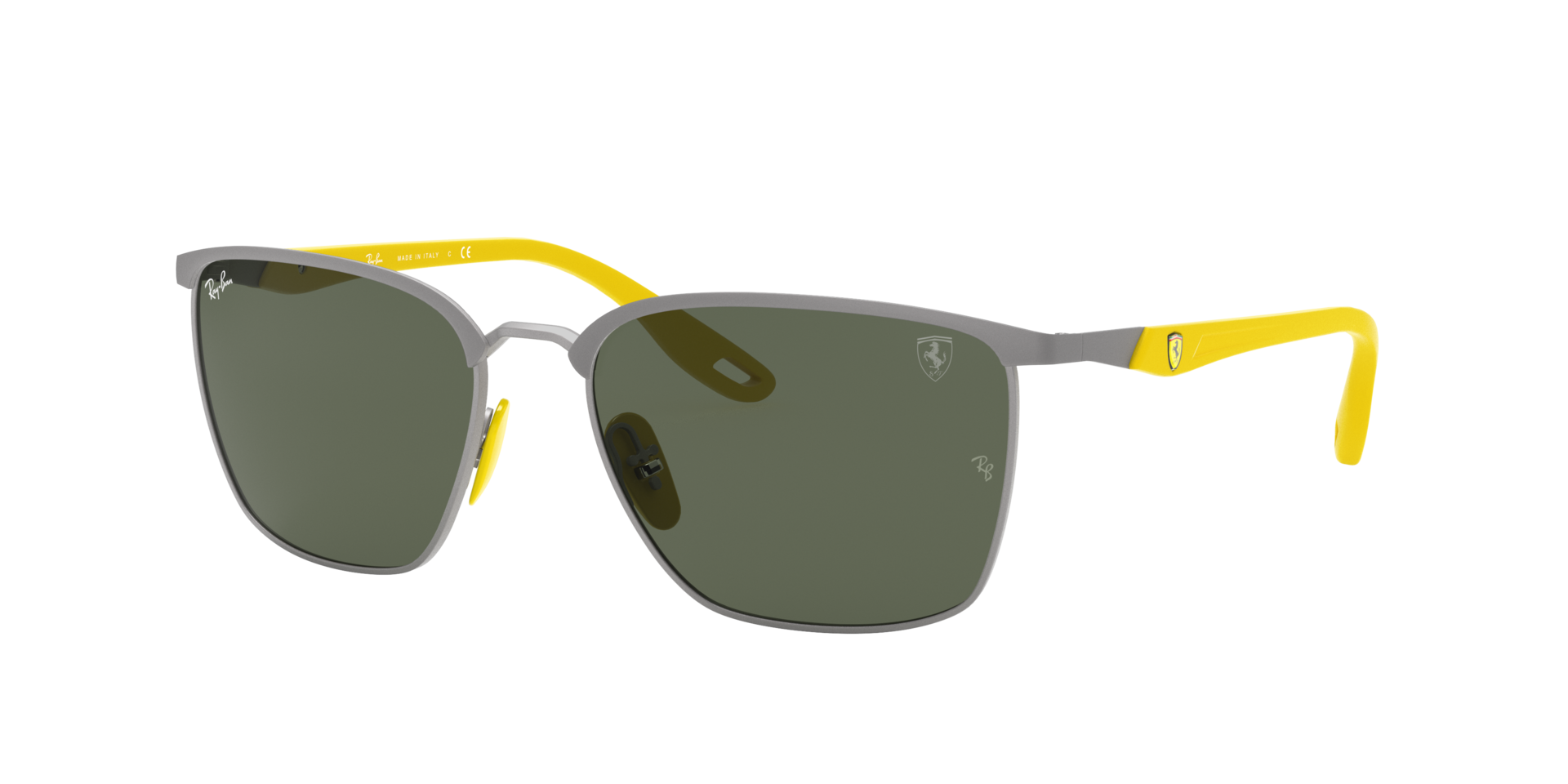 Ray-Ban Unisex Sunglass RB3673M Scuderia Ferrari Collection - Frame color: Gunmetal, Lens color: Green Classic