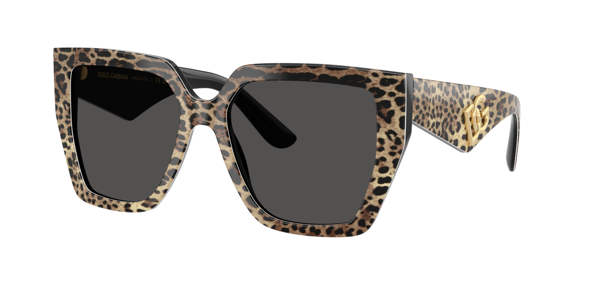 Dolce&Gabbana Woman Sunglass DG4438 -  Frame color: Leo Brown On Black, Lens color: Dark Grey