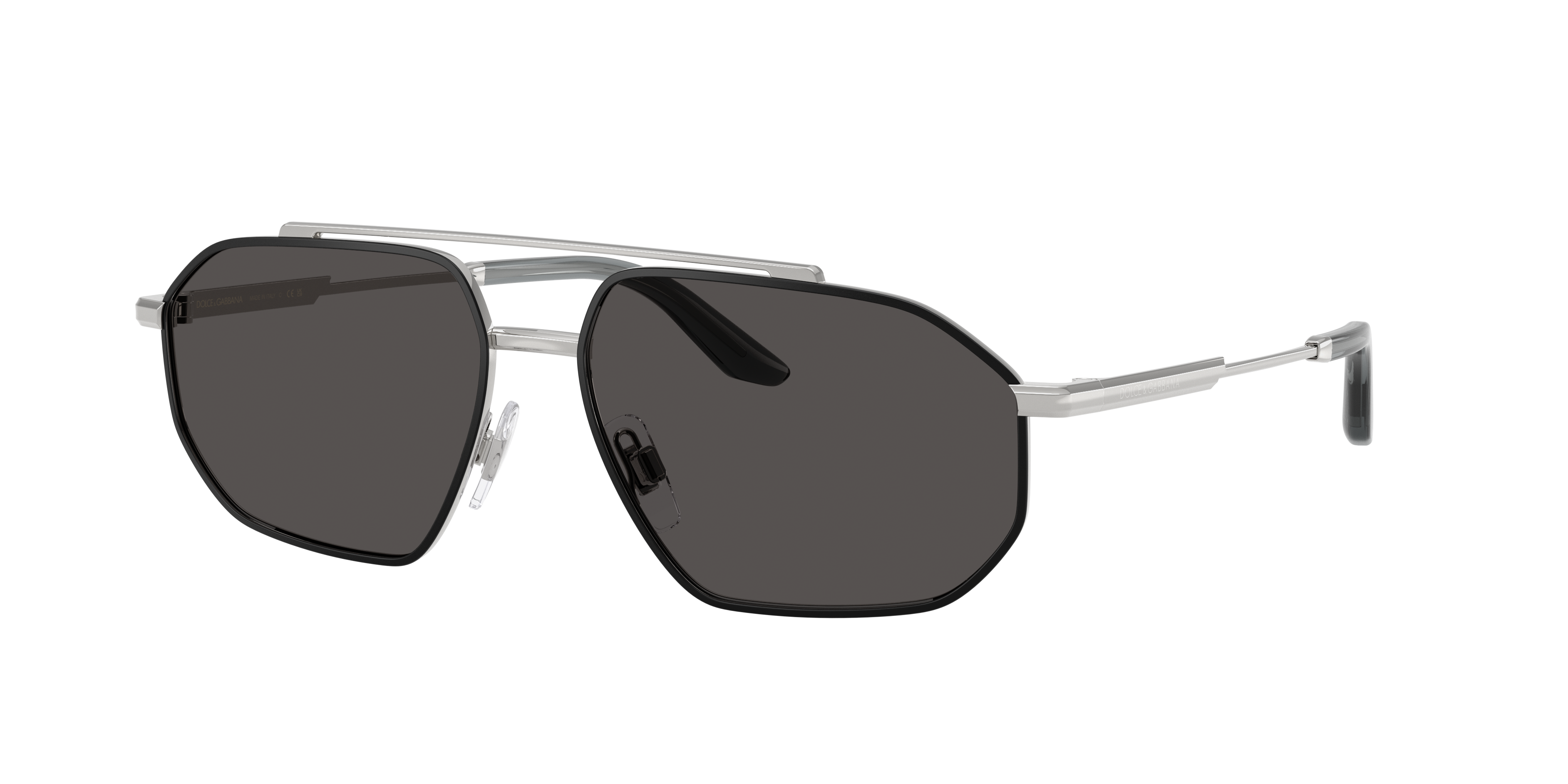 Dolce&Gabbana Man Sunglass DG2328 -  Frame color: Silver/Matte Black, Lens color: Dark Grey