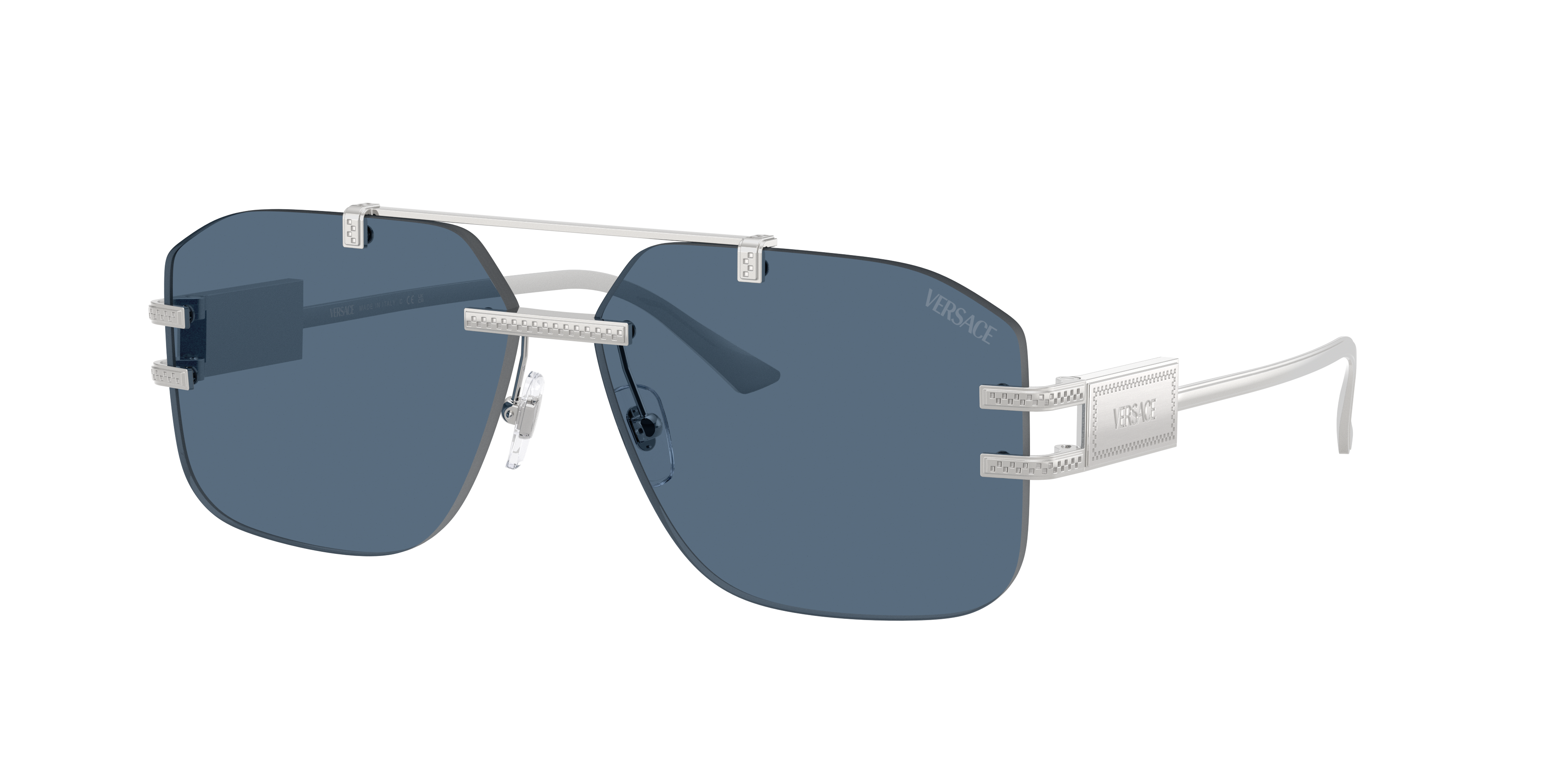 Versace Man Sunglass VE2275 -  Frame color: Silver, Lens color: Blue