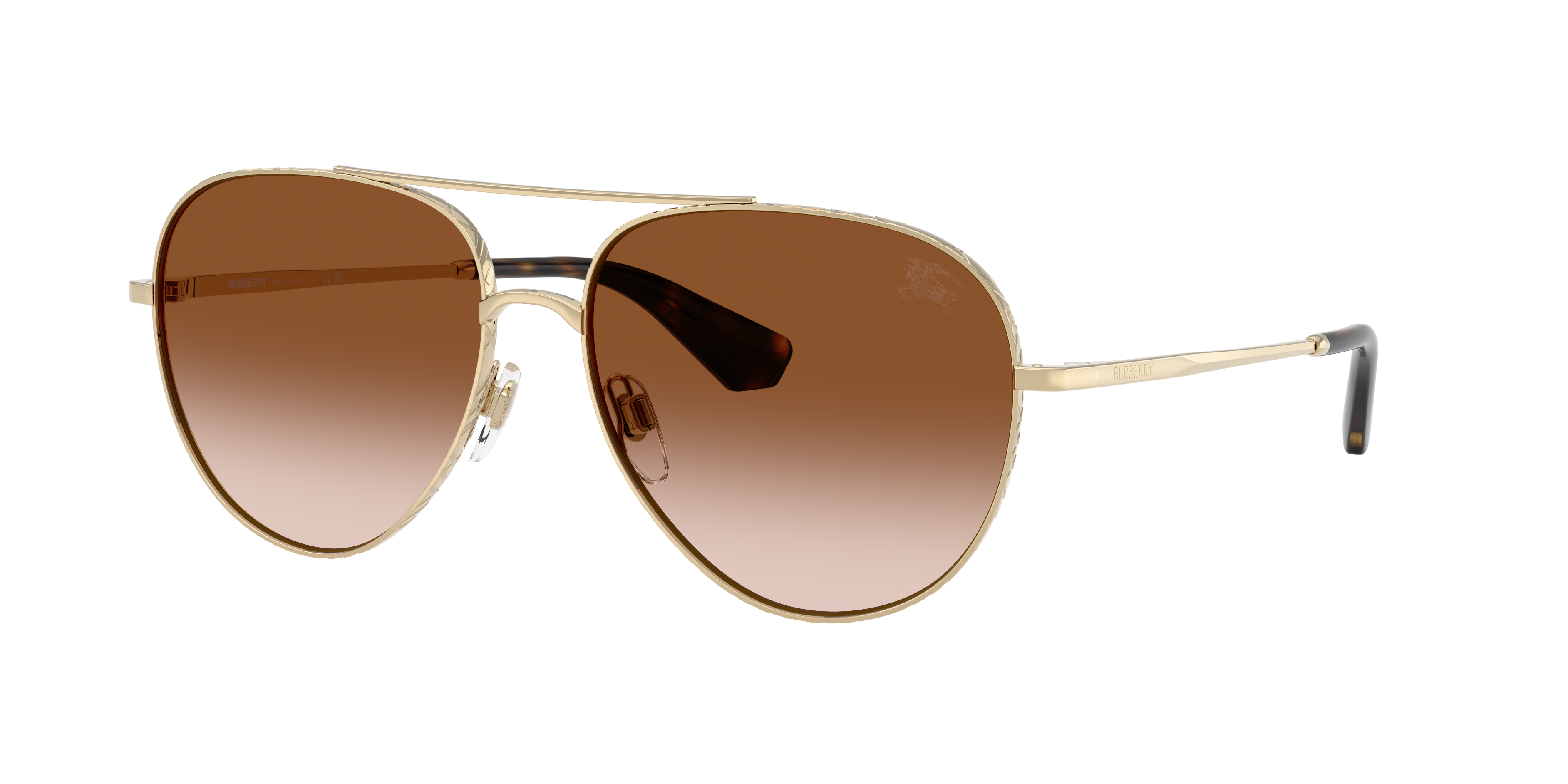 Burberry Unisex Braun Verlaufstönung Sunglass Be3172 - Rahmenfarbe: Hellgold, Linsenfarbe: