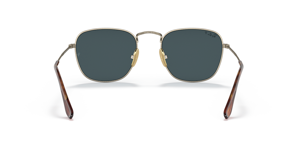 RAY-BAN RB8157 Frank Titanium Gold - Men Sunglasses, Crystal Blue Polarized Lens