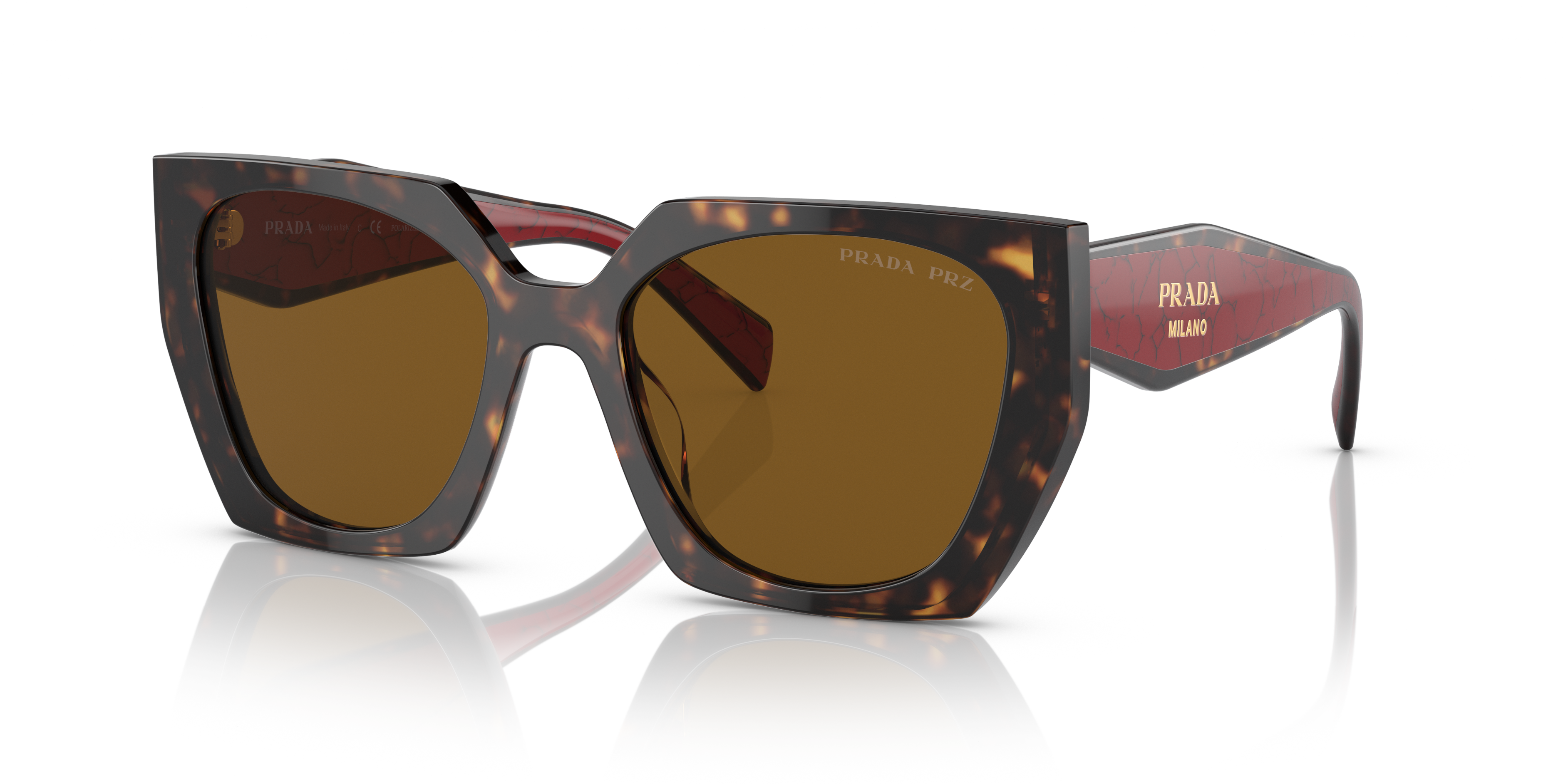 Prada PR 15WS M (54 - 19) with Brown lenses and Tortoise