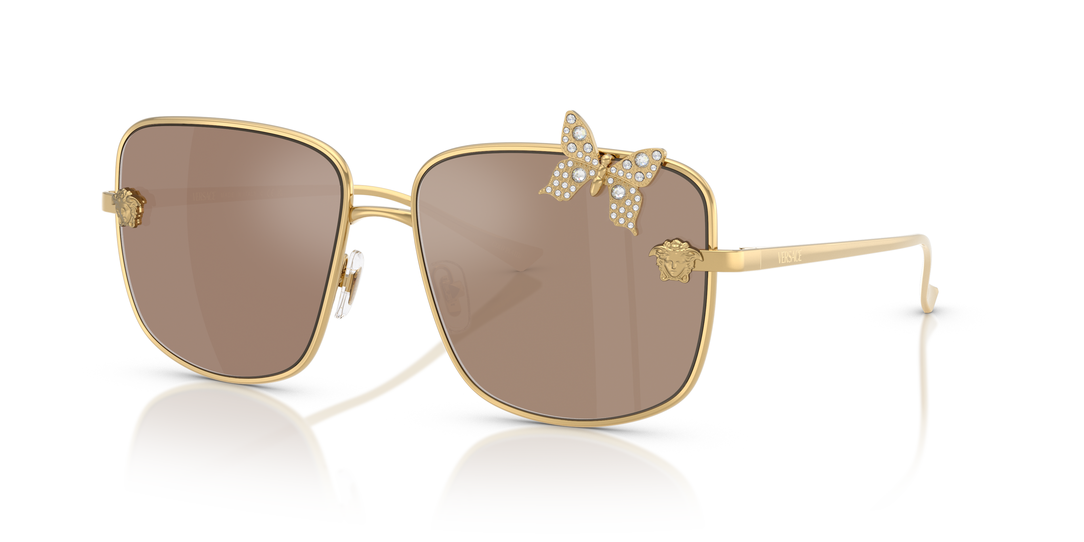 美品✨️　VERSACE　サングラス　メドゥーサ　ゴールド　オーバル　Y2K メドゥーサ デコ オーバル サングラス ハバナ,ゴールド | VERSACE JP