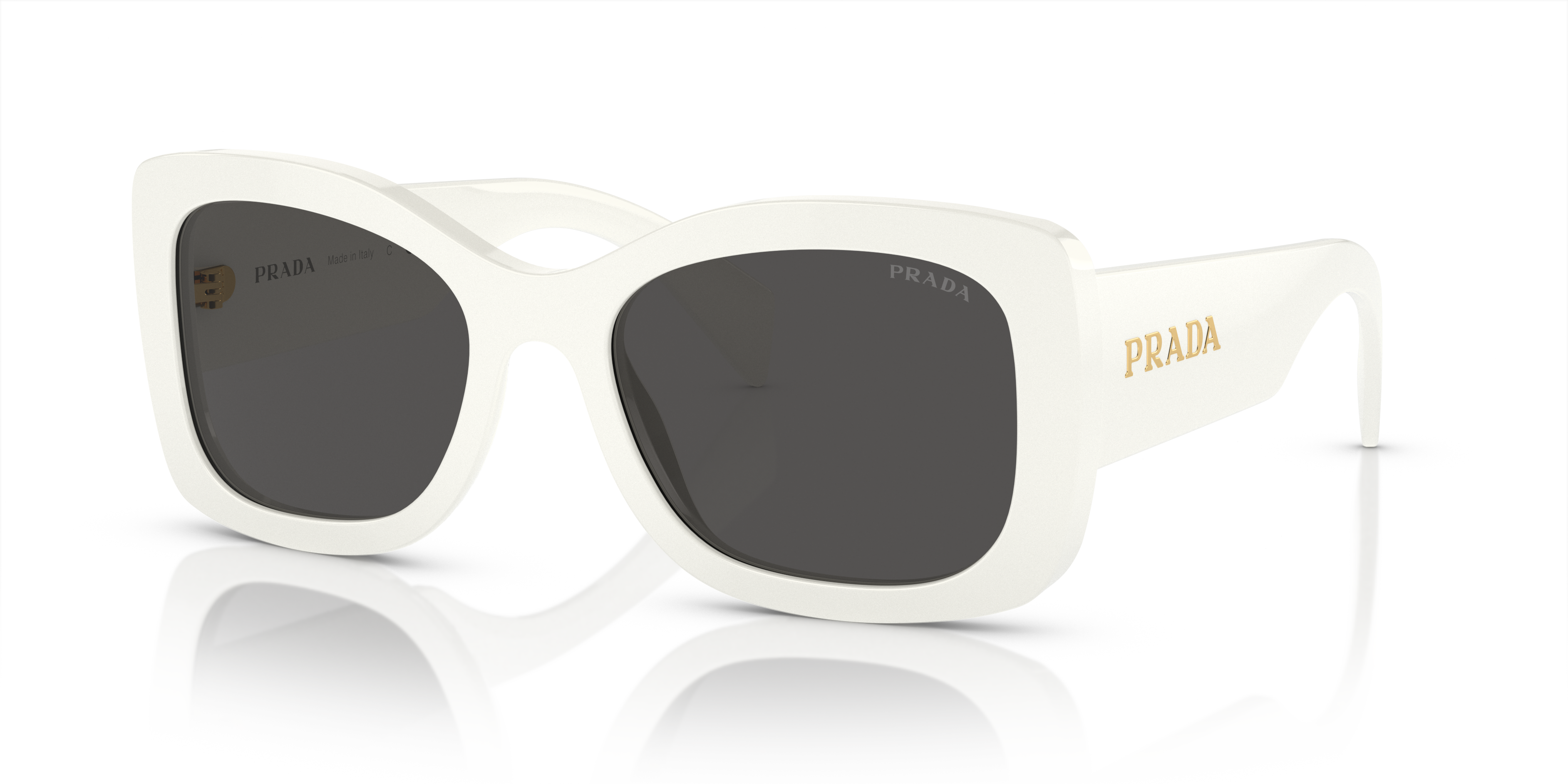Prada PR A08S M (56 - 20) with Grey lenses and White frame