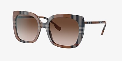 Burberry BE4323 Caroll 54 Gradient Brown & Brown Check Sunglasses 