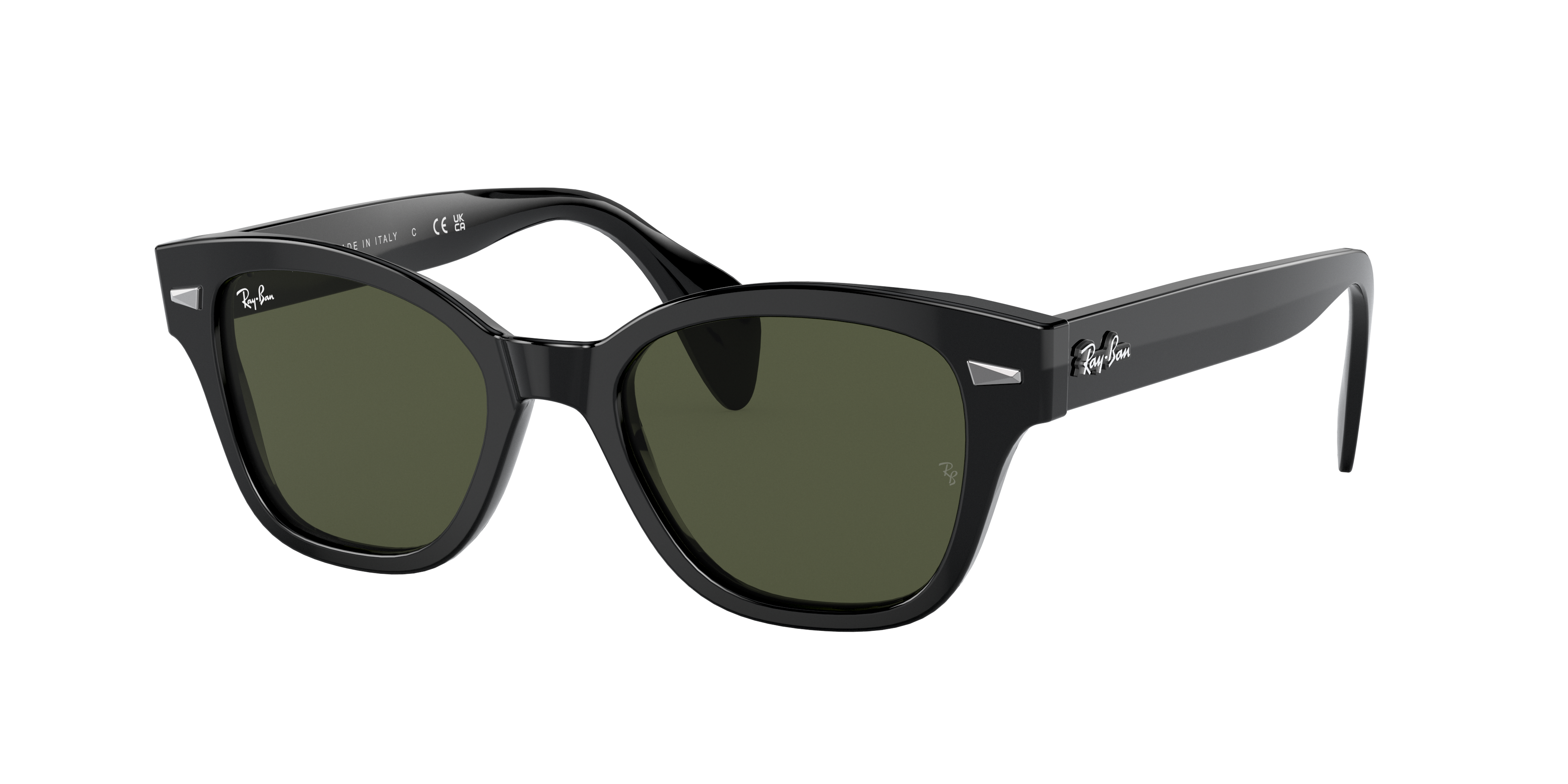 Ray Ban Rb0880s Sunglasses Black Frame Green Lenses 53-19 In Black