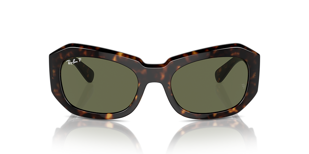 RAY-BAN RB2212 Beate Havana - Unisex Sunglasses, Green Lens