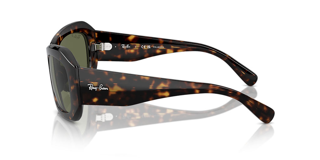 RAY-BAN RB2212 Beate Havana - Unisex Sunglasses, Green Lens