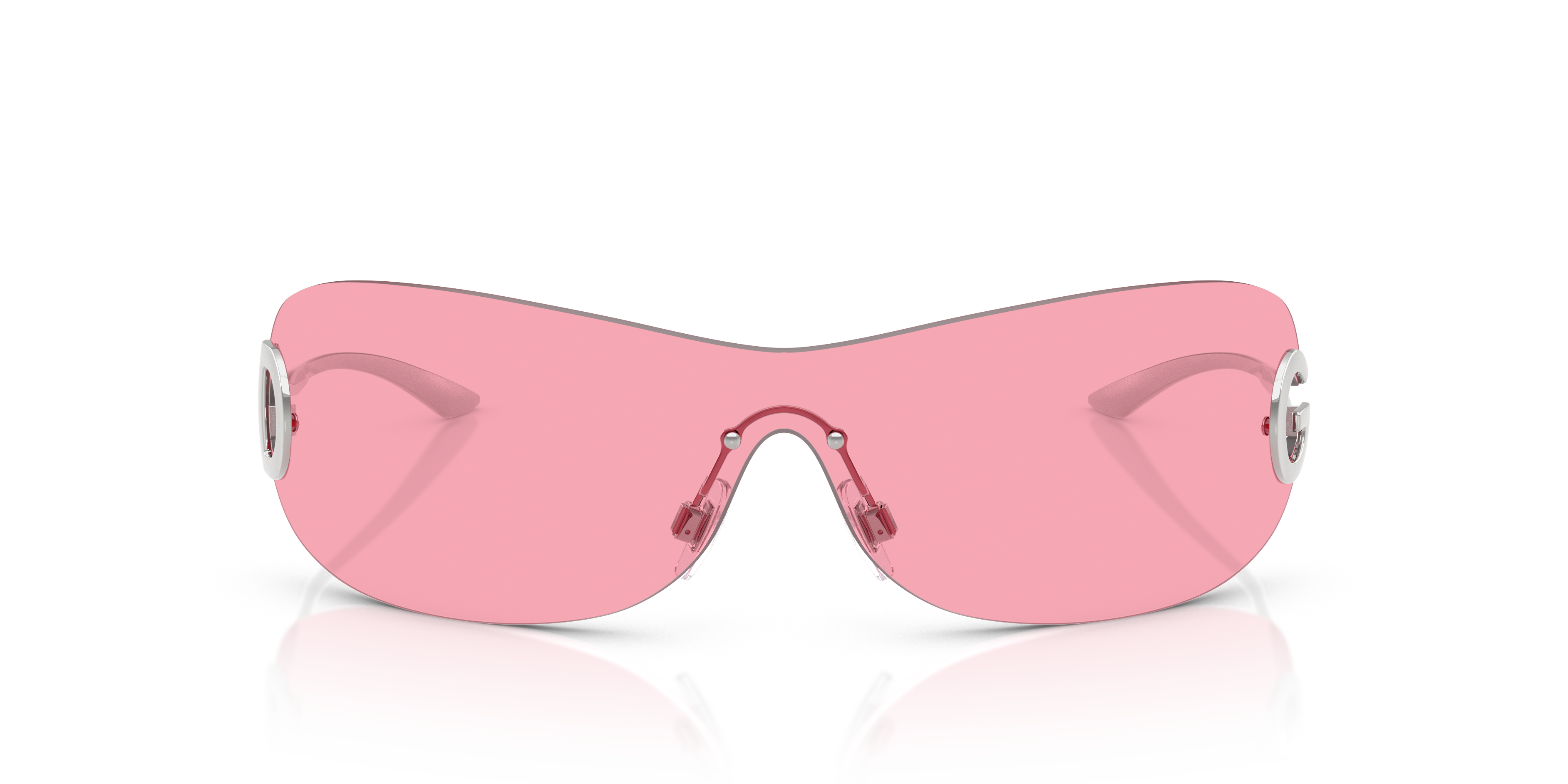 Dolce & Gabbana Womens Dg2308 Shield-frame Metal Sunglasses Silver In Pink