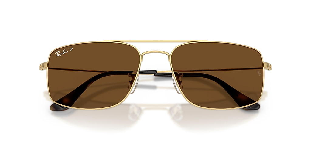Ray-Ban Gold Frame Sunglasses with Brown Lenses. With case. Like new. Ray-Ban RB3765 gold frame with clear gradient brown lenses  main image 4