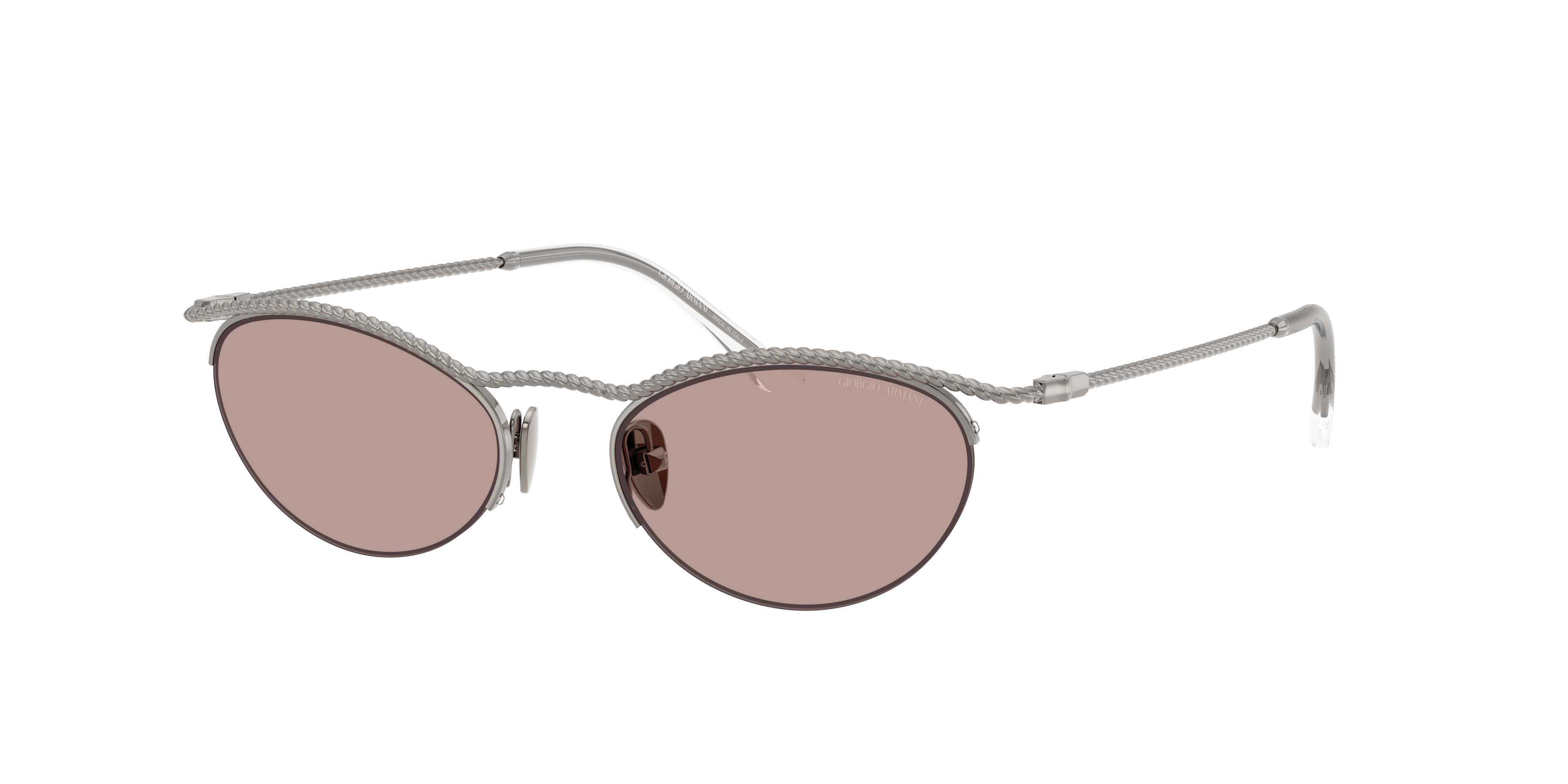 Giorgio Armani Woman Sunglass AR6175 -  Frame color: Shiny Gunmetal, Lens color: Light Purple Brown