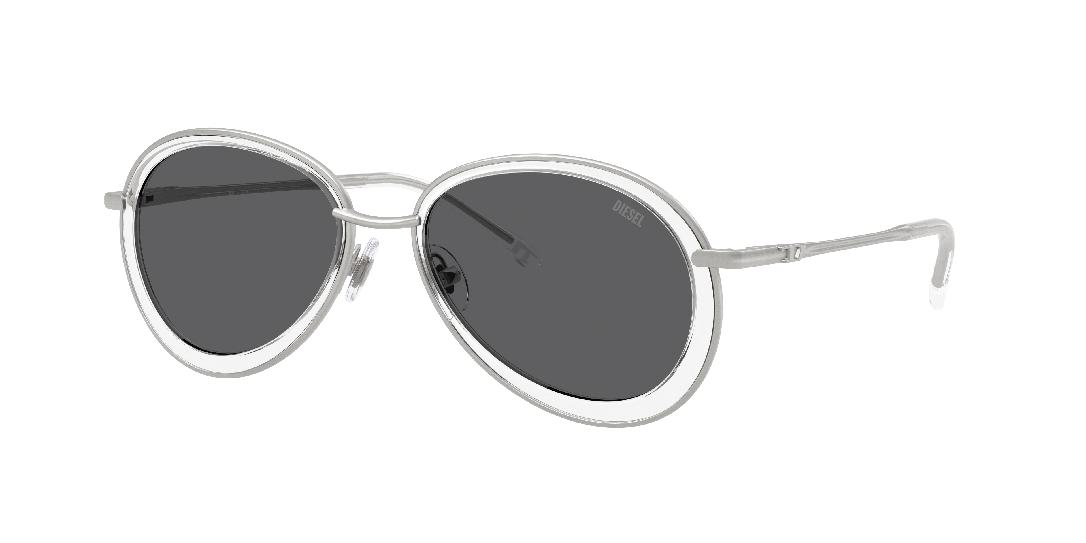 Diesel Unisex Sunglass DL1016 -  Frame color: Matte Silver, Lens color: Solid Grey