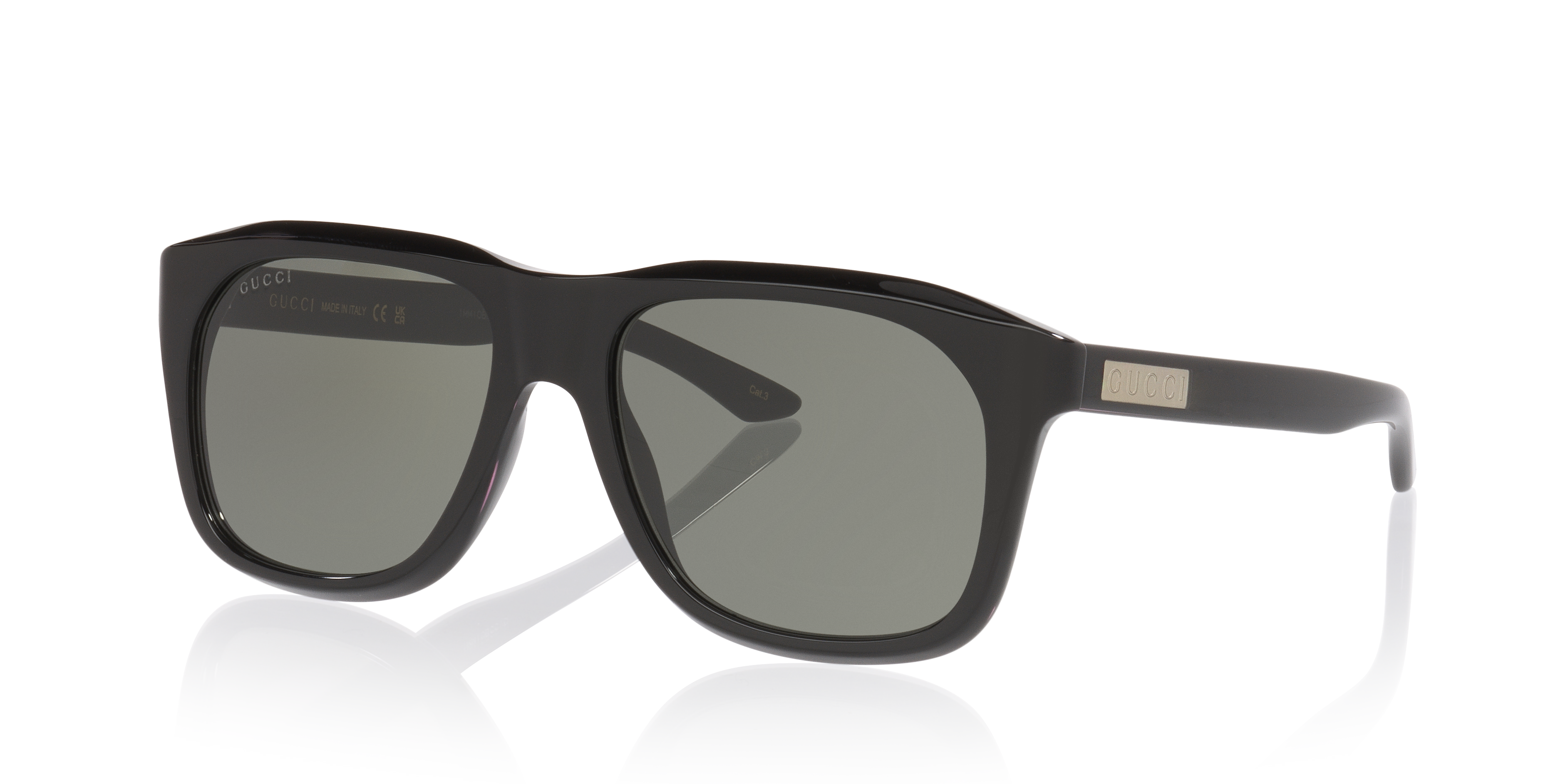 Gucci Gg2077S M (55 - 17) with Grey lenses and Black frame