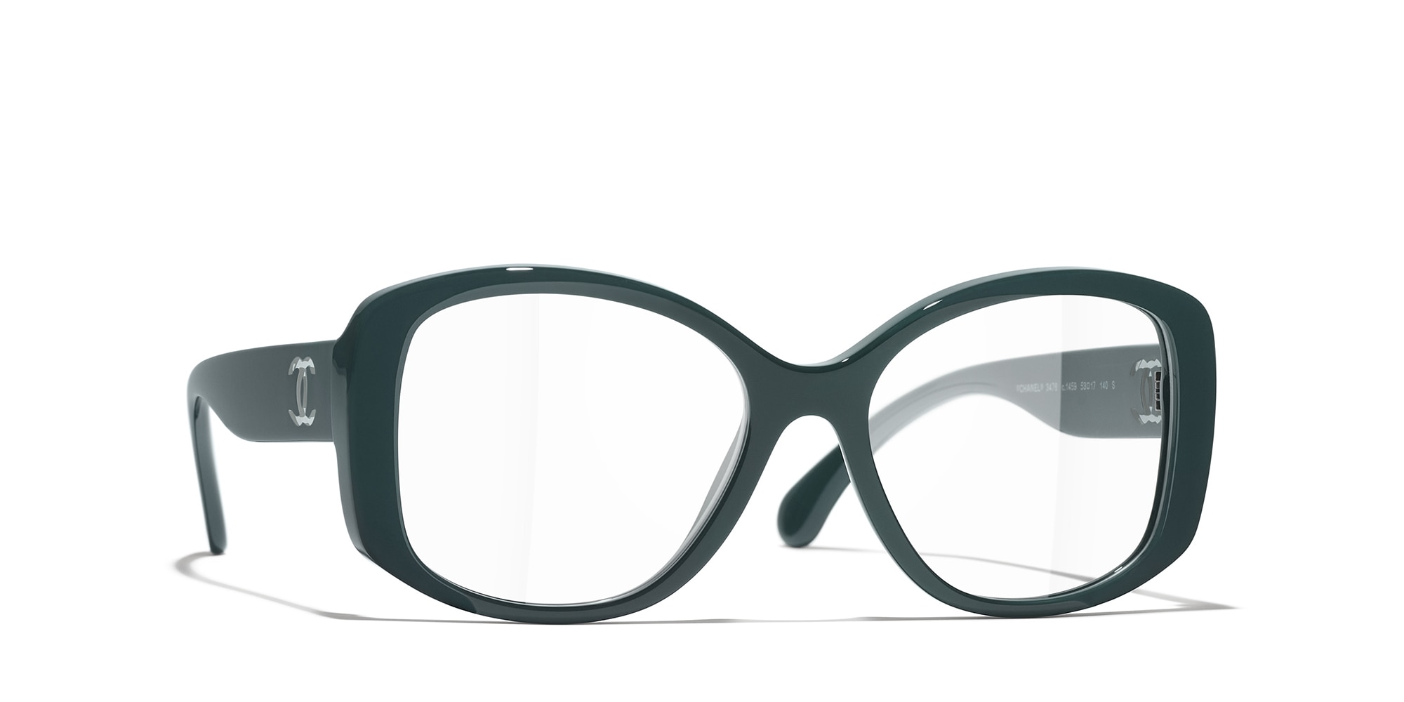 Chanel Woman Sunglass Butterfly Eyeglasses CH3476 -  Frame color: Green Vendome, Lens color: Demo Lens