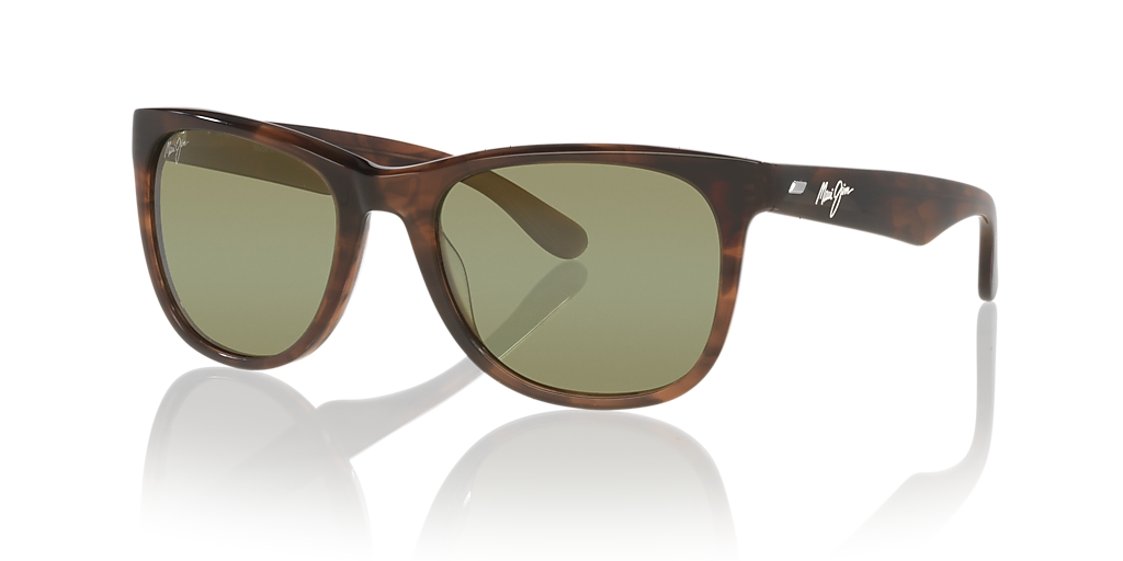 Maui Jim Kikonia Xl L (55 - 22) with Green lenses and Brown frame