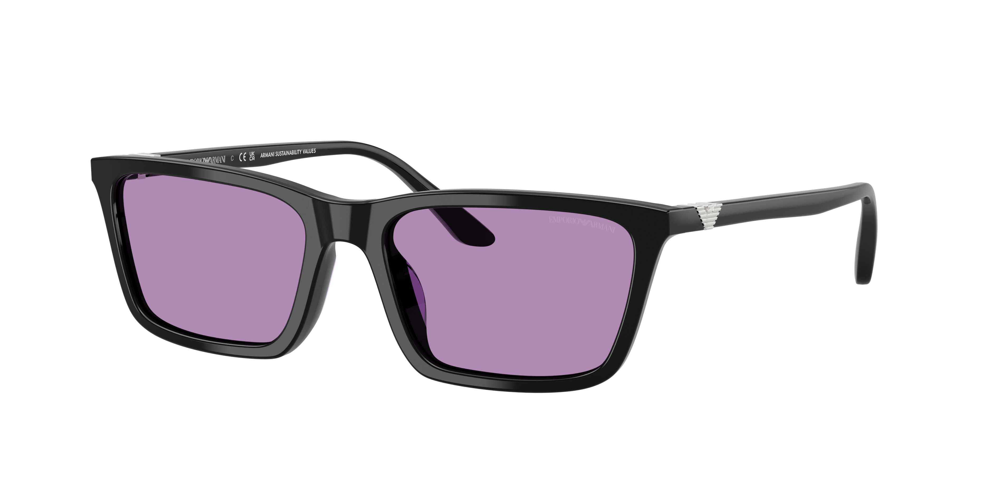 Emporio Armani Woman Sunglass EA4239U -  Frame color: Shiny Black, Lens color: Violet