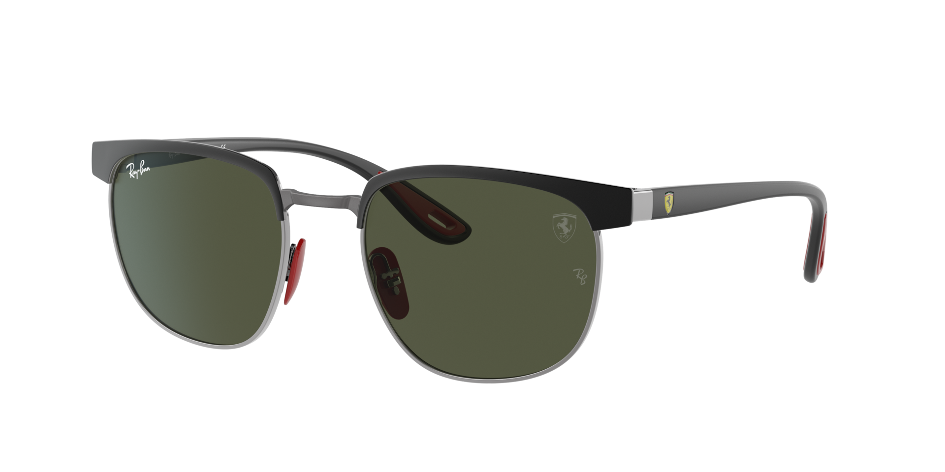 Ray-Ban Unisex Sunglass RB3698M Scuderia Ferrari Collection -  Frame color: Black On Gunmetal, Lens color: Green