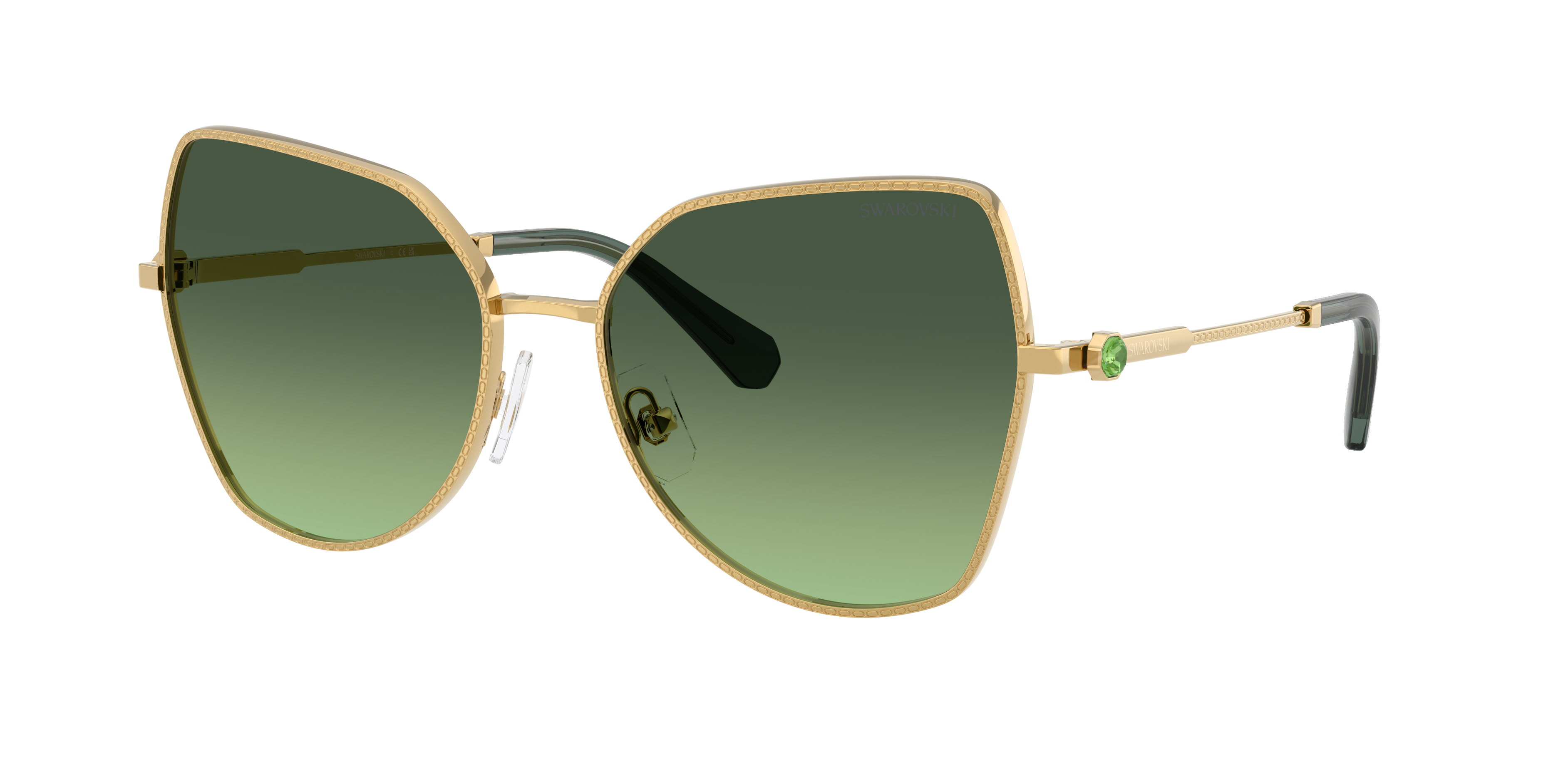Swarovski Woman Sunglass SK7037 -  Frame color: Gold, Lens color: Gradient Green