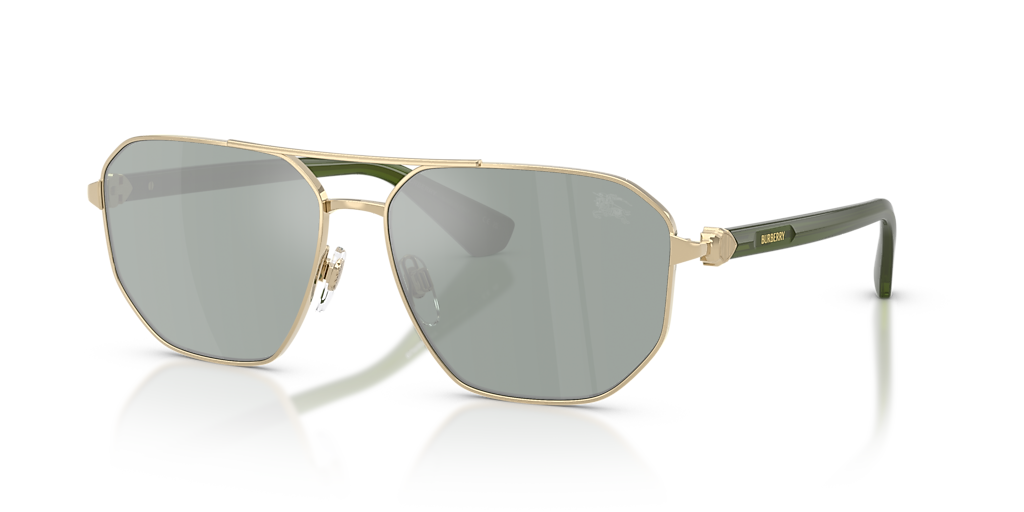 Burberry BE3166 XXL (60 - 15) with Green lenses and Gold frame