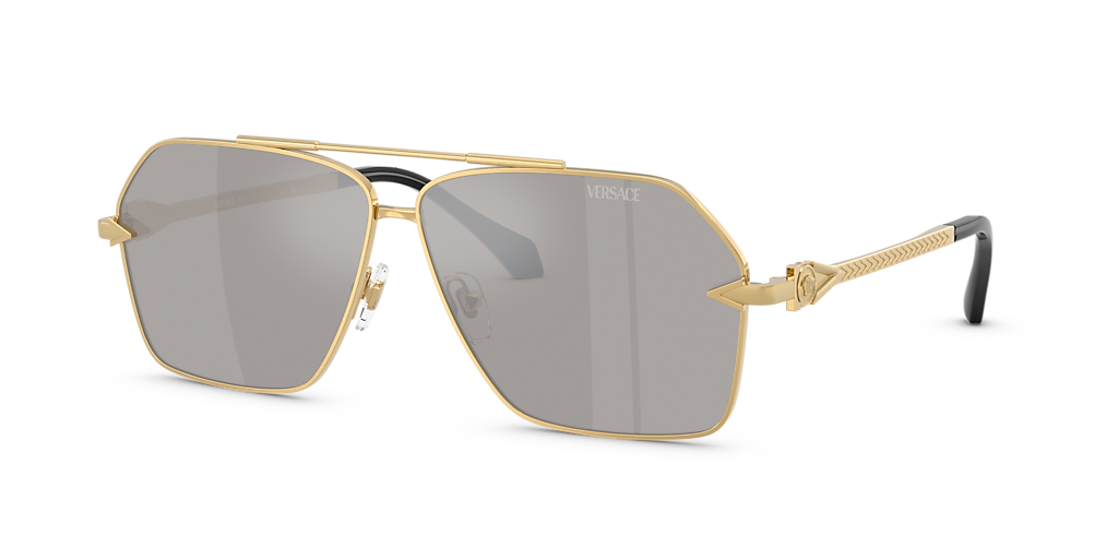 ラブアンドベリー Versace VE2284 XXL (63 - 10) with Silver lenses and Gold frame