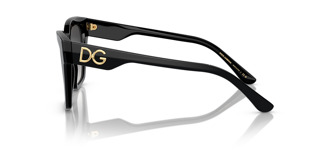 DOLCE & GABBANA スクエアフレムサンクラス 0DG4384 321773 Dolce&Gabbana DG4384 L (53 - 20) with Grey lenses and Black