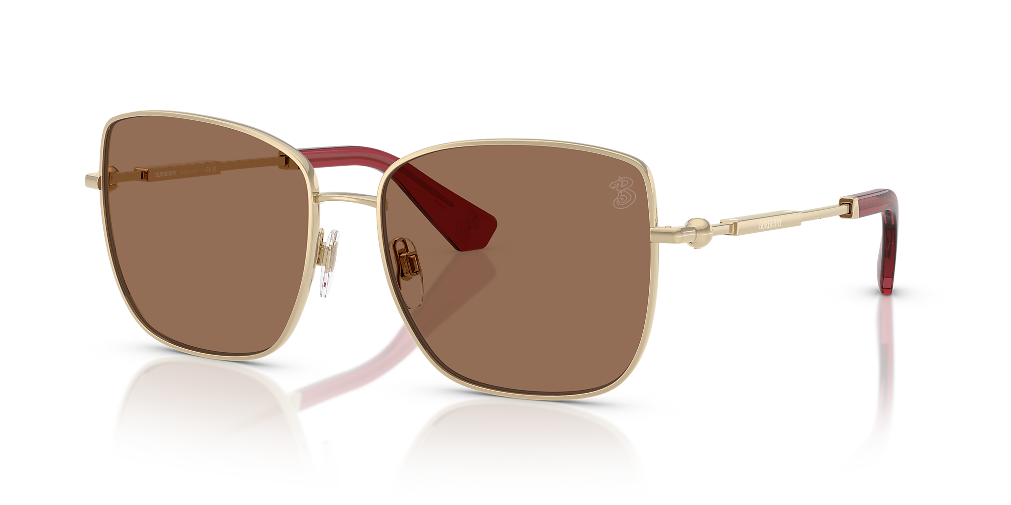 BURBERRY BE3158 Light Gold - Women Luxury Sunglasses, Dark Brown Lens