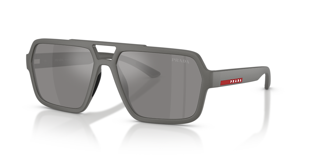 PRADA グレー オーバーサイズ サングラス Prada Linea Rossa PS A06S XL (59 - 16) with Silver lenses and Grey