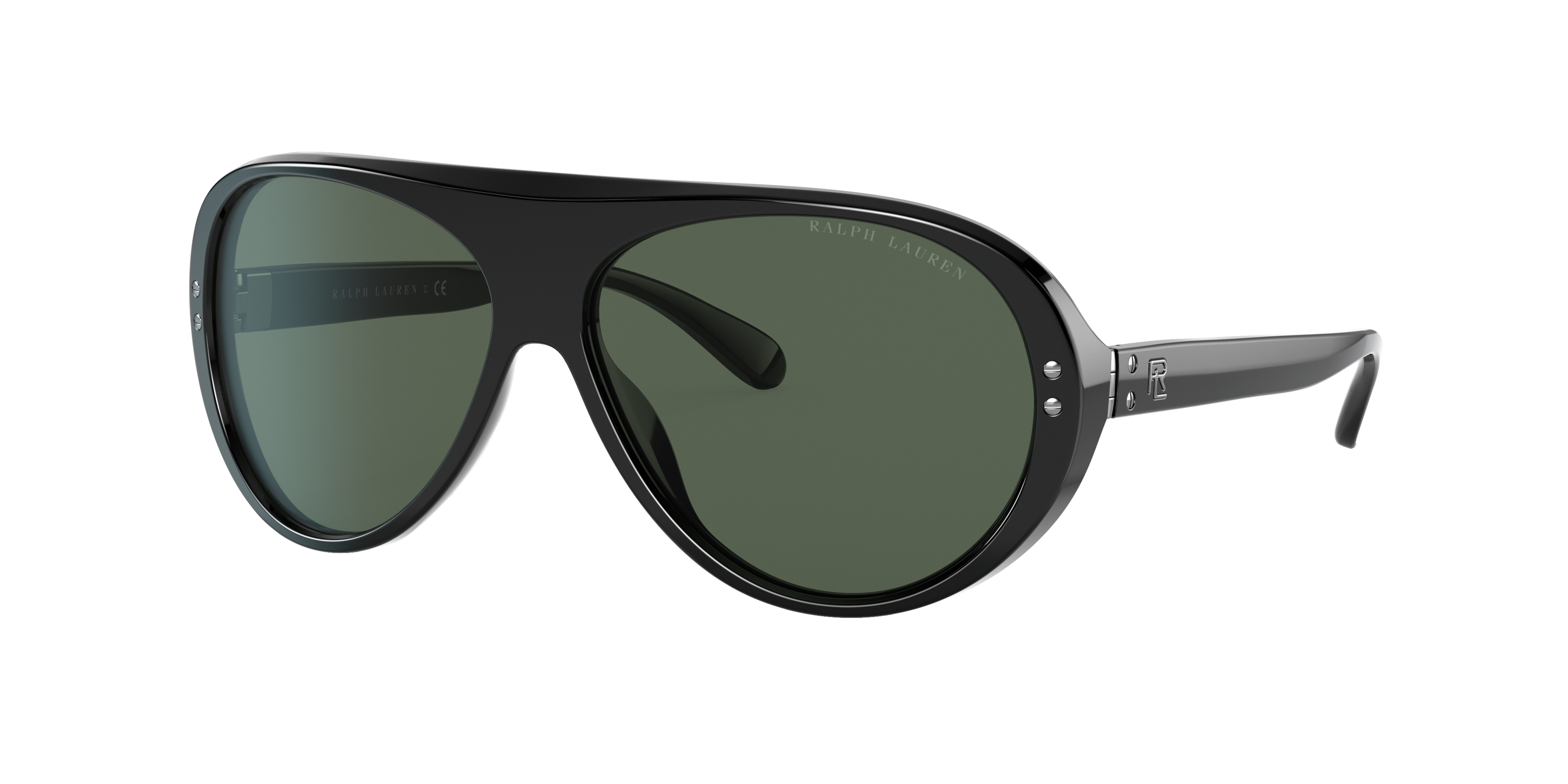 Ralph Lauren Man Sunglass RL8194 -  Frame color: Shiny Black, Lens color: Dark Green