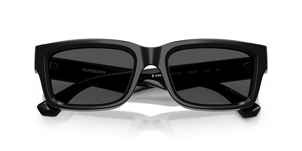 BURBERRY 長方形フレムサンクラス BE4443 412587 Burberry BE4443 L (55 - 20) with Grey lenses and Black frame
