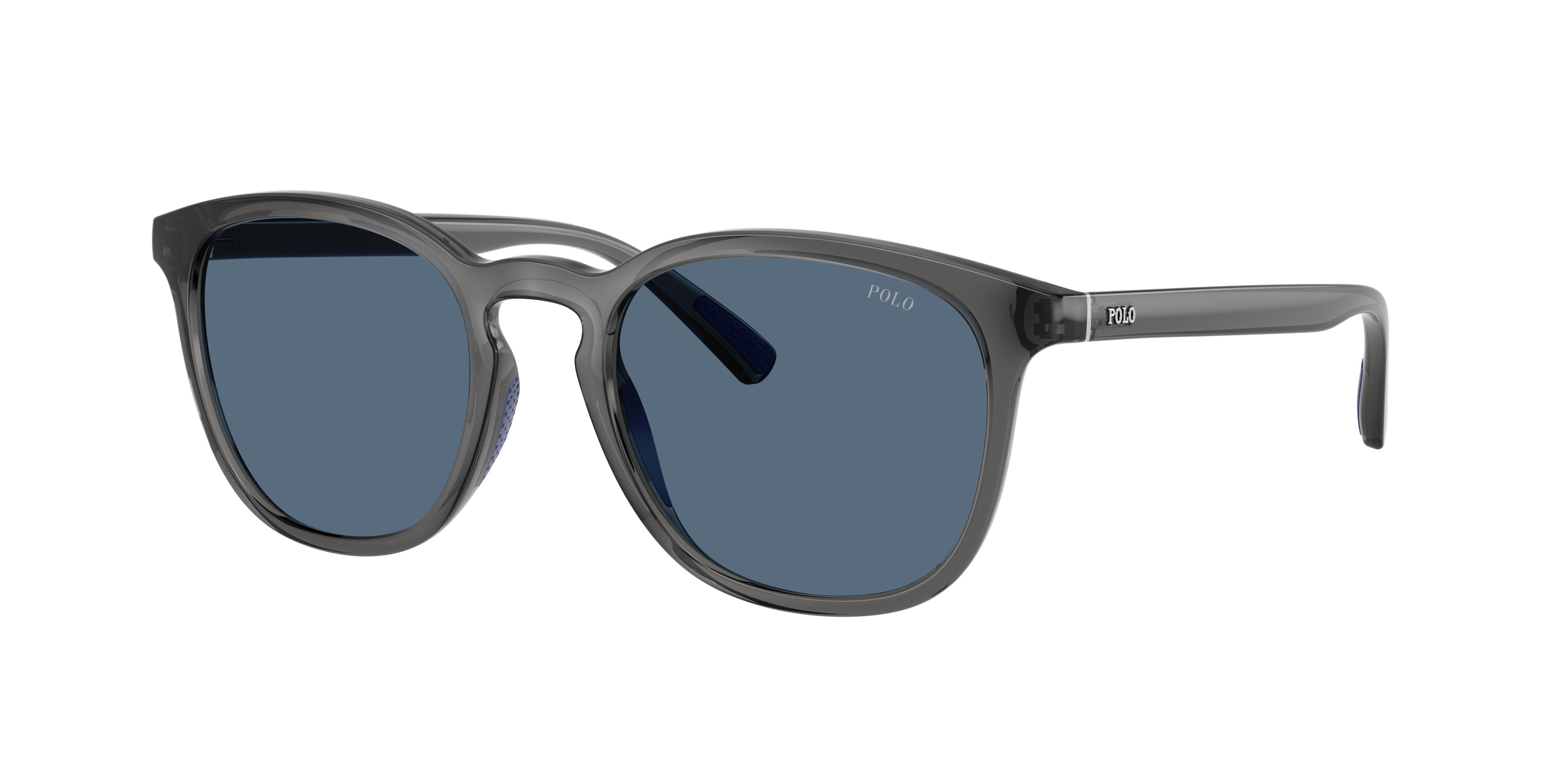 Polo Ralph Lauren Man Sunglass PH4222U -  Frame color: Shiny Transparent Grey, Lens color: Dark Blue