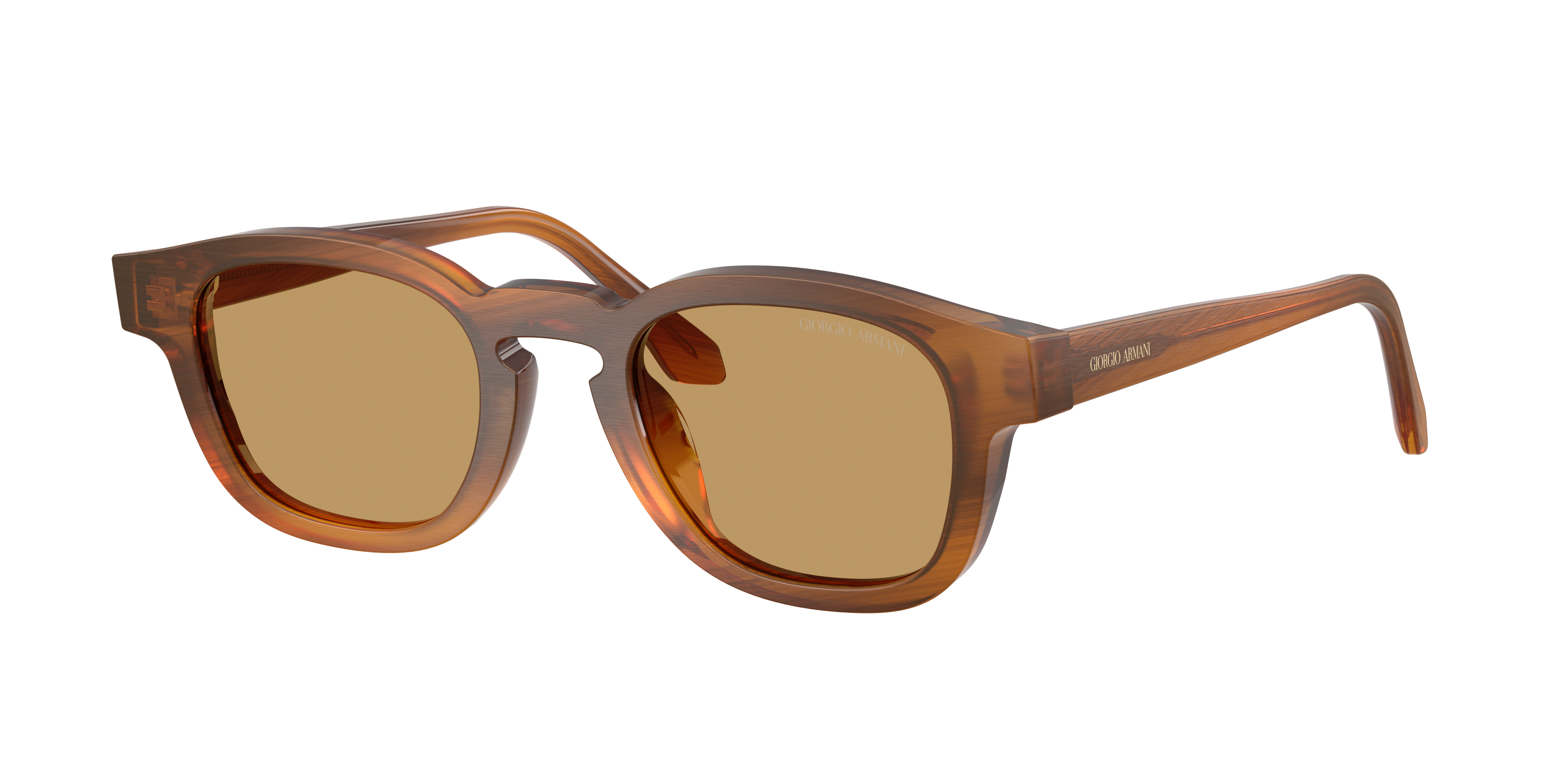 Giorgio Armani Unisex Sunglass AR8254U - Couleur du Monture: Rayé Miel, Couleur de Lentille: Brun
