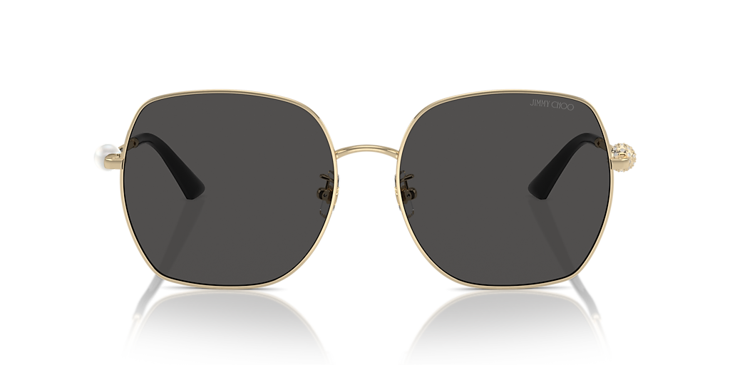 JIMMY CHOO スクエアフレムサンクラス JC4008HD 300219 Jimmy Choo JC4008HD XXL (59 - 17) with Grey lenses and Gold