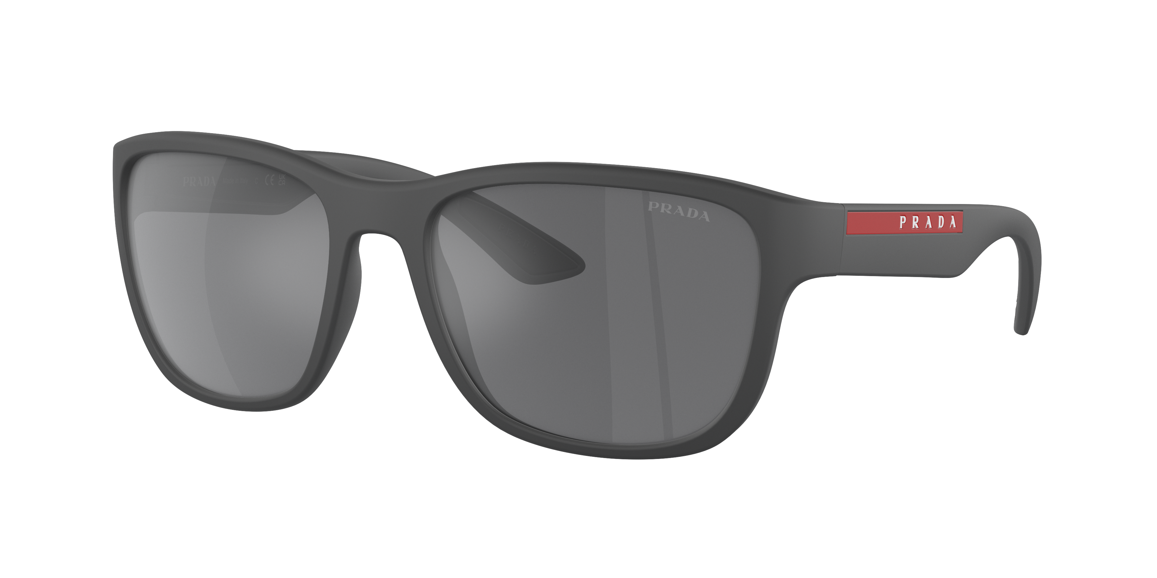 PRADA プラダ SPS01U UFK-5L0 マットグレー サングラス Prada Linea Rossa Grey Mirror Square Men's Sunglasses PS 01US