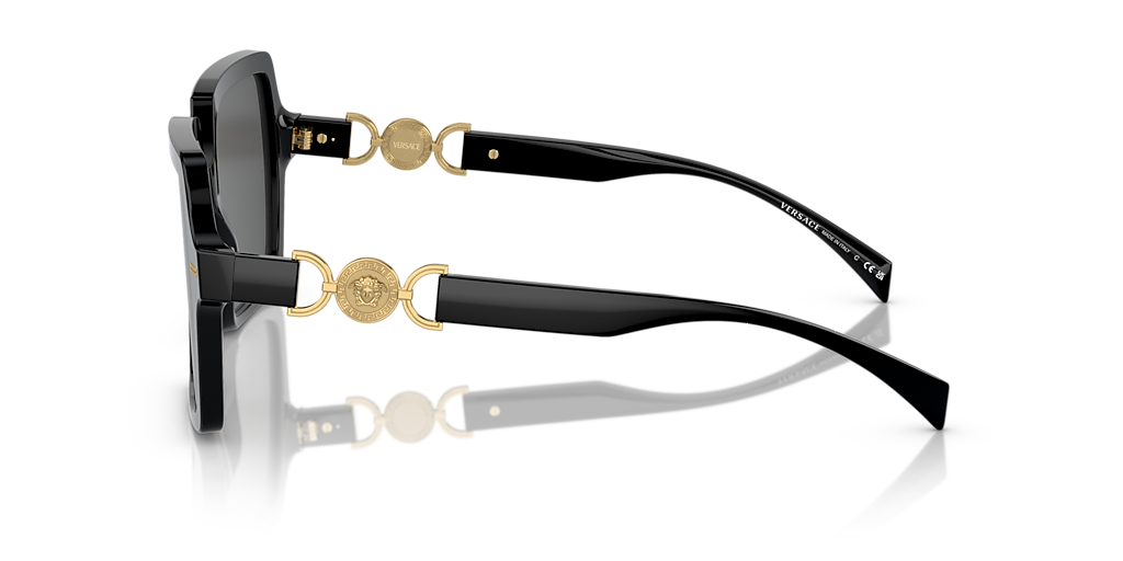 VERSACE VE4441 Black - Women Luxury Sunglasses, Dark Grey Lens